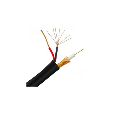 Cable Wholesale RG6 Siamese Coaxial + Power Cable, 18AWG Solid Copper Coax, 18/2 Stranded Copper Power, 1000ft 10X4-18222NH
